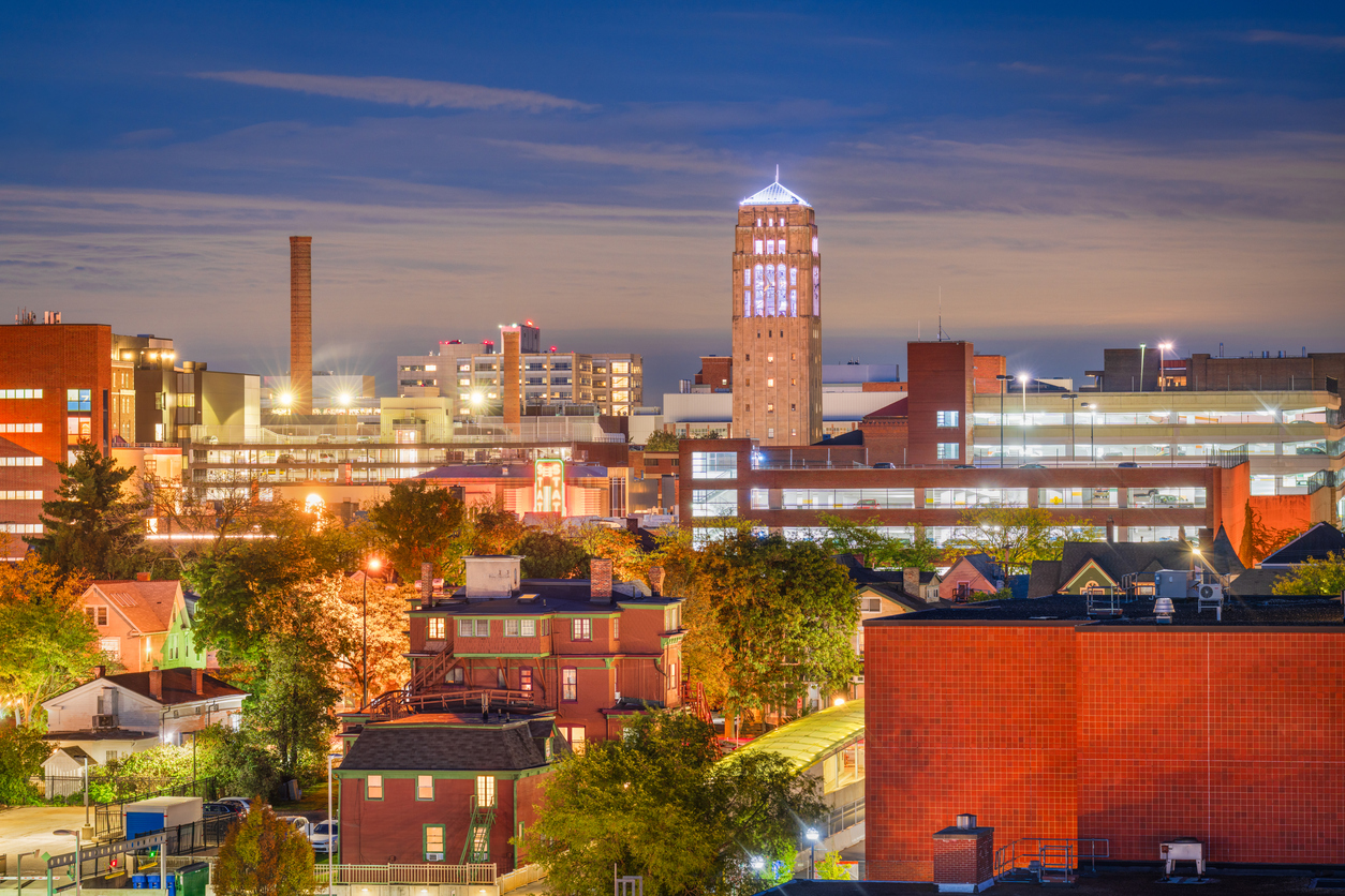Ann Arbor, Michigan, USA Town Skyline